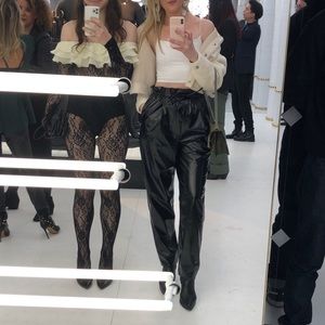 Aritzia Wilfred black coated pants